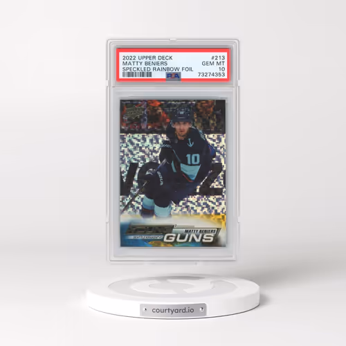 2022 Upper Deck #213 Matty Beniers - Speckled Rainbow Foil (PSA 10 GEM MINT)
