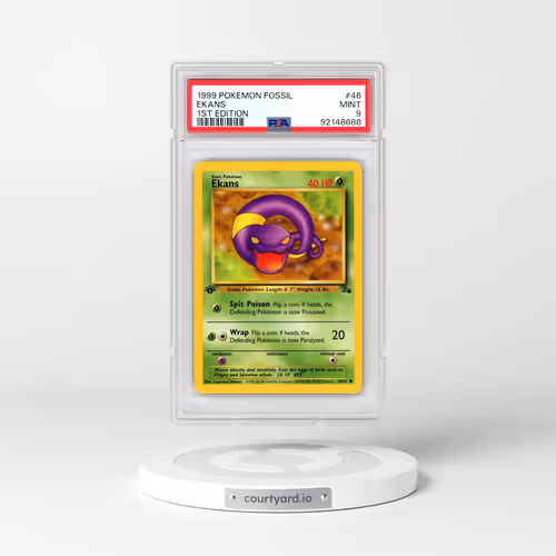 1999 Pokémon Fossil #46 Ekans - 1st Edition (PSA 9 MINT)
