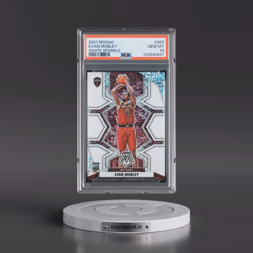2021 Panini Mosaic #263 Evan Mobley - White Sparkle (PSA 10 GEM MINT)