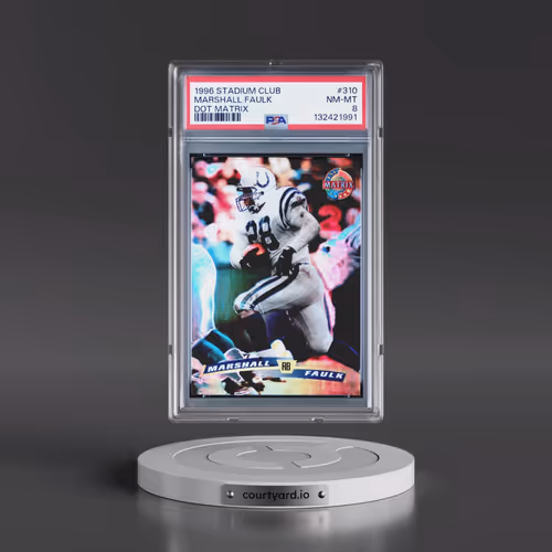 1996 Stadium Club #310 Marshall Faulk - Dot Matrix (PSA 8 NM-MT)