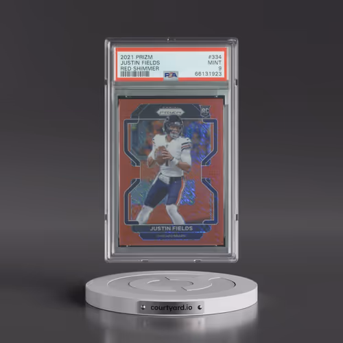 2021 Panini Prizm #334 Justin Fields - Red Shimmer (PSA 9 MINT)