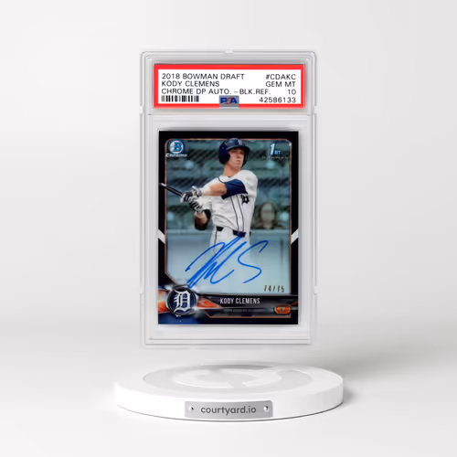 2018 Bowman Draft Chrome Draft Picks Autographs #CDAKC Kody Clemens - Black Refractor (PSA 10 GEM MINT)