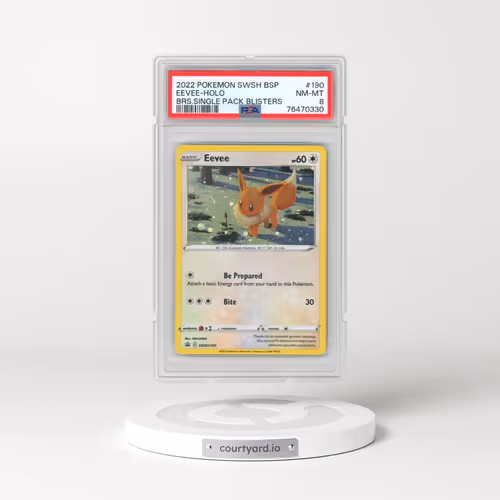 2022 Pokémon Swsh Black Star Promo #190 Eevee - Holo Brilliant Stars Single Pack Blisters (PSA 8 NM-MT)