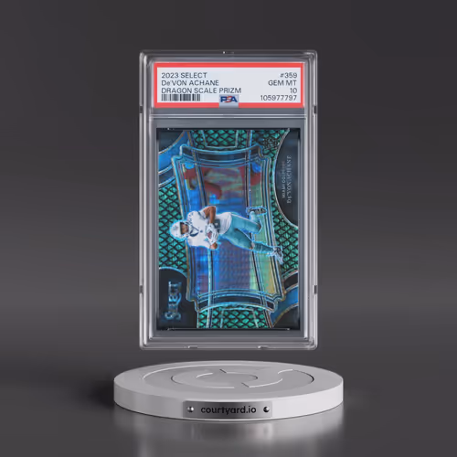 2023 Panini Select #359 DE'Von Achane - Dragon Scale Prizm (PSA 10 GEM MINT)