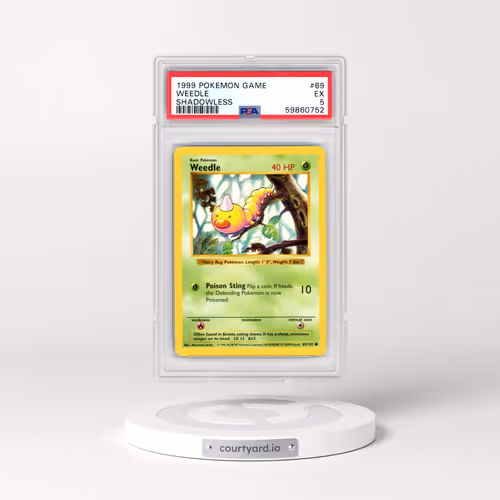 1999 Pokémon Game #69 Weedle - Shadowless (PSA 5 EX)
