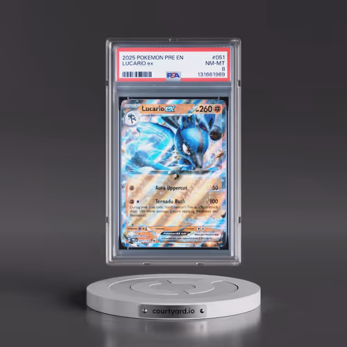 2025 Pokémon Pre EN-Prismatic Evolutions #051 Lucario EX - Holo (PSA 8 NM-MT)