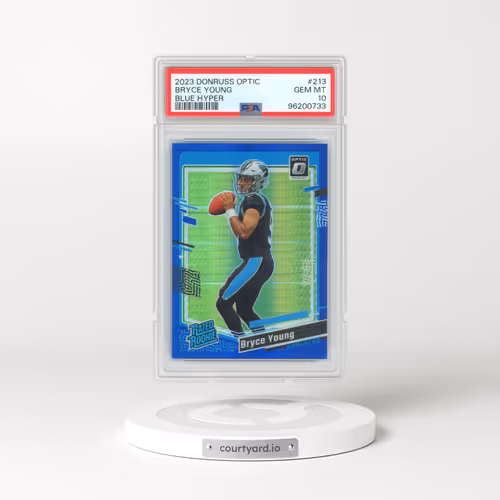 2023 Panini Donruss Optic #213 Bryce Young - Blue Hyper (PSA 10 GEM MINT)