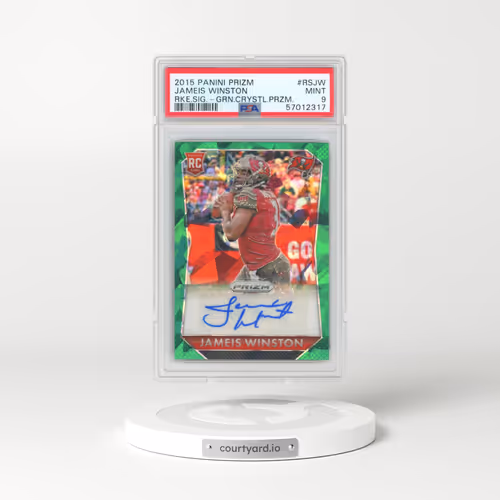 2015 Panini Prizm Rookie Signatures #RSJW Jameis Winston - Green Crystal Prizm (PSA 9 MINT)