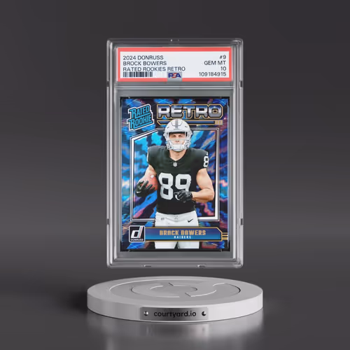 2024 Panini Donruss Rated Rookies Retro #9 Brock Bowers (PSA 10 GEM MINT)
