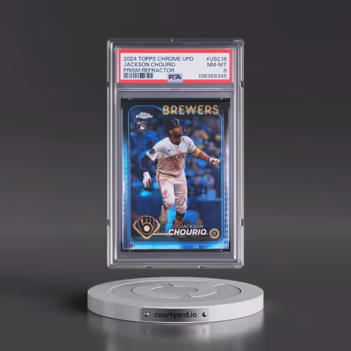 2024 Topps Chrome Update #USC18 Jackson Chourio - Prism Refractor (PSA 8 NM-MT)