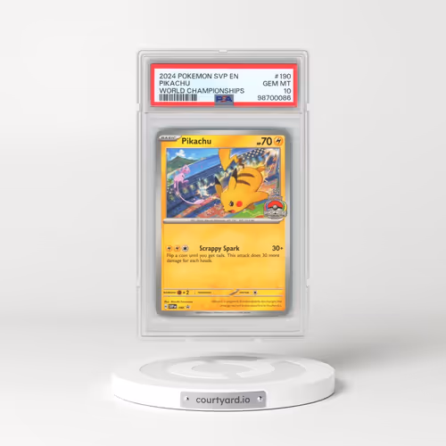 2024 Pokémon Svp EN-SV Black Star Promo #190 Pikachu - World Championships (PSA 10 GEM MINT)