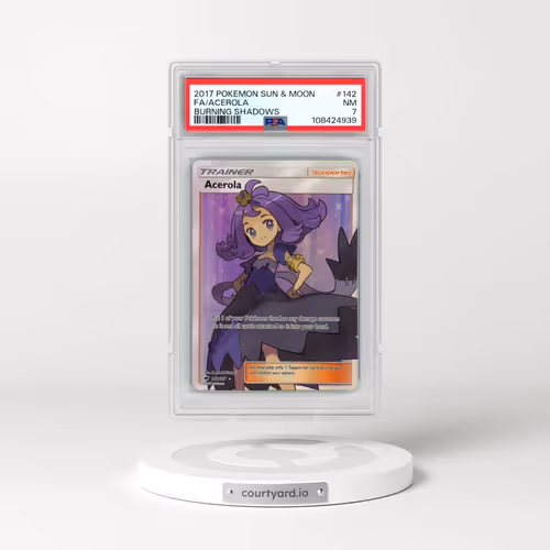 2017 Pokémon Sun & Moon Burning Shadows #142 Acerola - Full Art (PSA 7 NM)