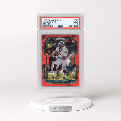 2020 Panini Prizm #343 Jalen Hurts - Red Ice (PSA 9 MINT)