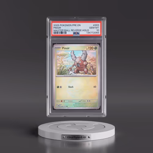 2025 Pokémon Pre EN-Prismatic Evolutions #003 Pinsir - Reverse Holo Master Ball (PSA 10 GEM MINT)