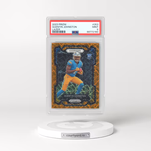 2023 Panini Prizm #353 Quentin Johnston - Lazer Prizm (PSA 9 MINT)