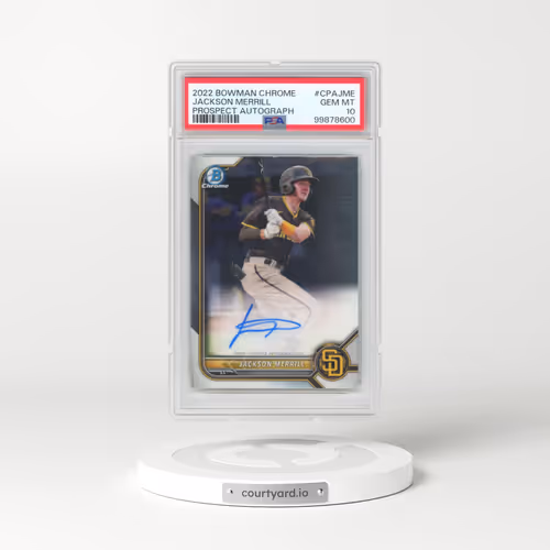 2022 Bowman Chrome Prospect Autographs #CPAJME Jackson Merrill (PSA 10 GEM MINT)