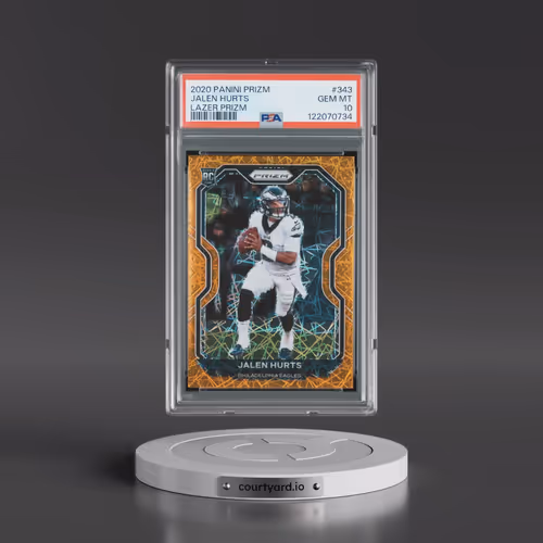 2020 Panini Prizm #343 Jalen Hurts - Lazer Prizm (PSA 10 GEM MINT)
