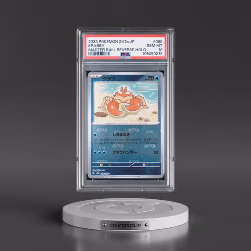 2023 Pokémon Sv2a-Pokemon 151 #098 Krabby - Reverse Holo Master Ball (PSA 10 GEM MINT)