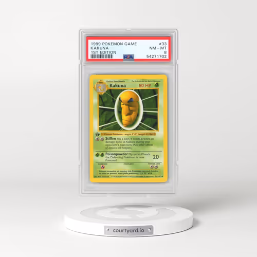 1999 Pokémon Game #33 Kakuna - 1st Edition (PSA 8 NM-MT)