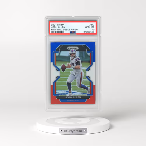 2021 Panini Prizm #117 Josh Allen - Red/White/Blue Prizm (PSA 10 GEM MINT)