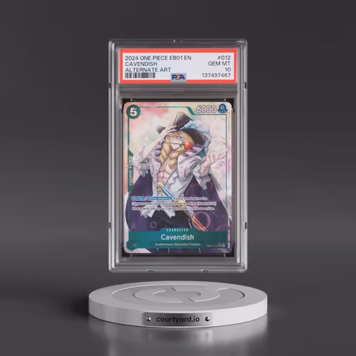 2024 One Piece EB01-Extra Booster -Memorial Collection #012 Cavendish - Alternate Art (PSA 10 GEM MI