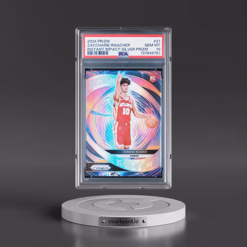 2024 Panini Prizm Instant Impact #21 Zaccharie Risacher - Silver Prizm (PSA 10 GEM MINT)