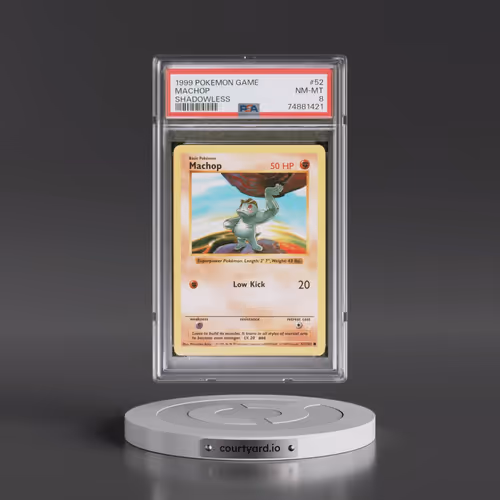 1999 Pokémon Game #52 Machop - Shadowless (PSA 8 NM-MT)