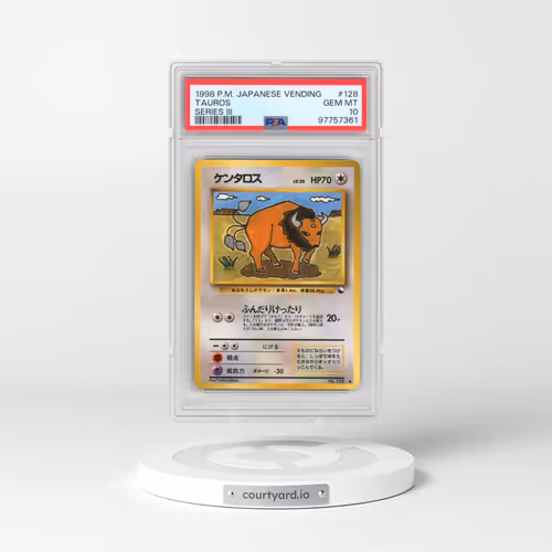 1998 Pokémon Vending #128 Tauros - Series III (PSA 10 GEM MINT)