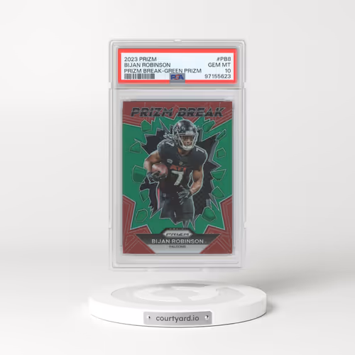 2023 Panini Prizm Prizm Break #PB8 Bijan Robinson - Green Prizm (PSA 10 GEM MINT)