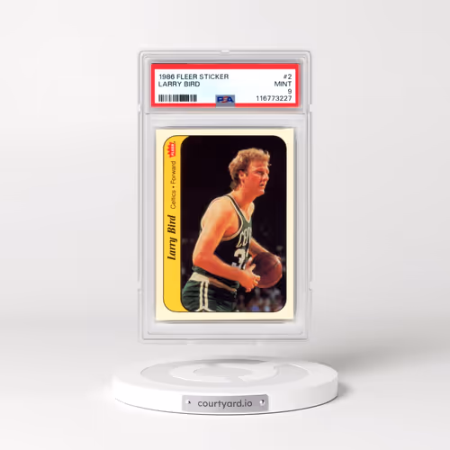 1986 Fleer Sticker #2 Larry Bird (PSA 9 MINT)