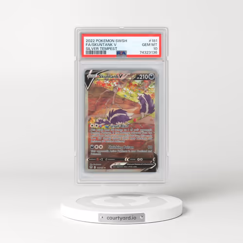 2022 Pokémon Sword & Shield Silver Tempest #181 Skuntank V - Holo Full Art (PSA 10 GEM MINT)