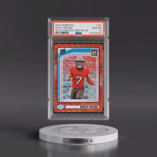 2024 Panini Donruss #301 Bucky Irving - Optic Preview-Red Wave (PSA 10 GEM MINT)