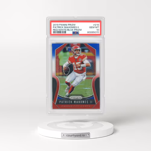 2019 Panini Prizm #210 Patrick Mahomes II - Red/White/Blue Prizm (PSA 10 GEM MINT)