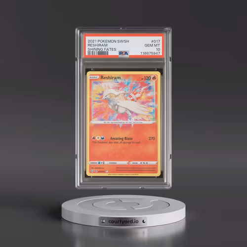2021 Pokémon Sword & Shield Shining Fates #017 Reshiram (PSA 10 GEM MINT)