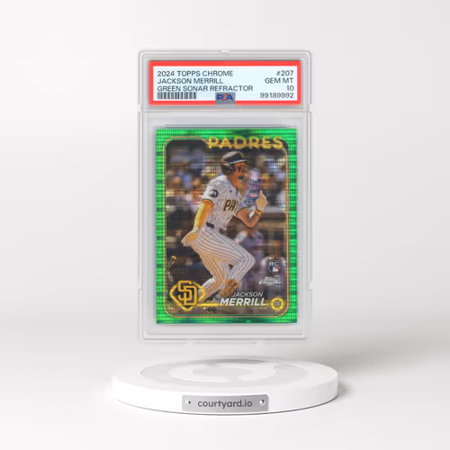 2024 Topps Chrome #207 Jackson Merrill - Green Sonar Refractor (PSA 10 GEM MINT)