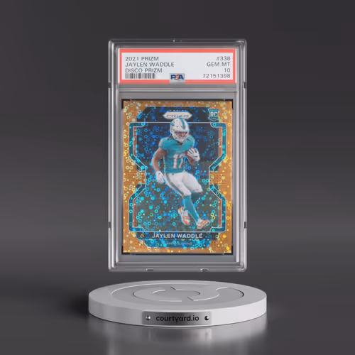2021 Panini Prizm #338 Jaylen Waddle - Disco Prizm (PSA 10 GEM MINT)