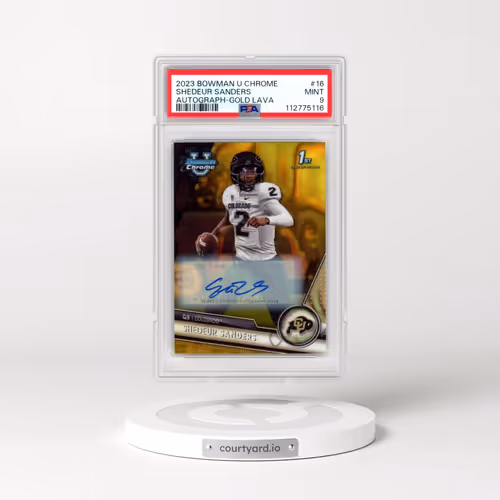 2023 Bowman University Chrome #16 Shedeur Sanders - Autograph-Gold Lava (PSA 9 MINT)