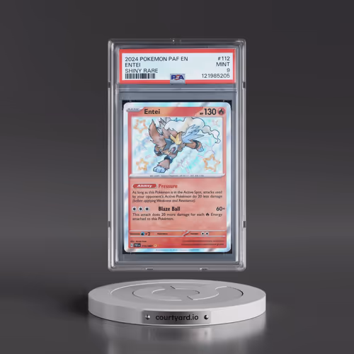 2024 Pokémon Paf EN-Paldean Fates #112 Entei - Shiny Rare (PSA 9 MINT)