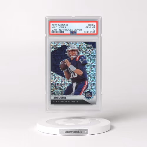 2021 Panini Mosaic #306V Mac Jones - Variation-No Huddle Silver (PSA 10 GEM MINT)