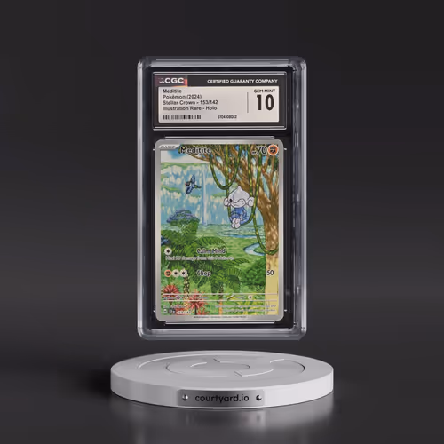 2024 Pokémon Scr EN-Stellar Crown #153 Meditite - Illustration Rare (CGC 10 GEM MINT)