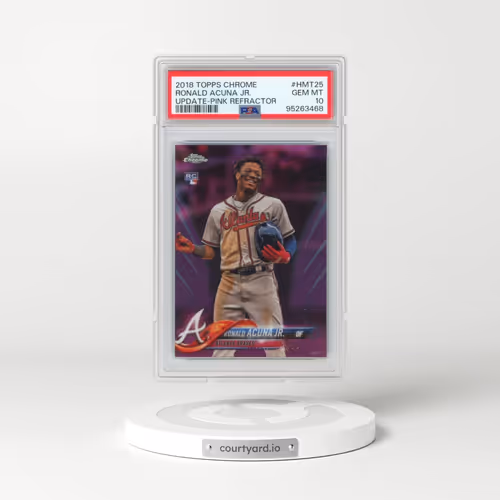 2018 Topps Chrome Update #HMT25 Ronald Acuna Jr. - Pink Refractor (PSA 10 GEM MINT)