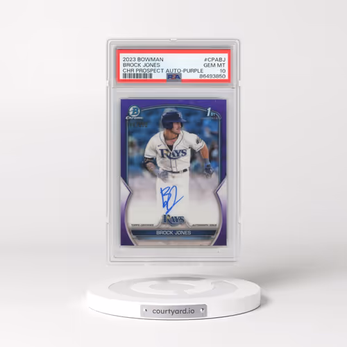 2023 Bowman Chrome Prospect Autographs #CPABJ Brock Jones - Purple Refractor (PSA 10 GEM MINT)