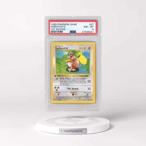 1999 Pokémon Game #27 Farfetch'd - 1st Edition (PSA 8 NM-MT)