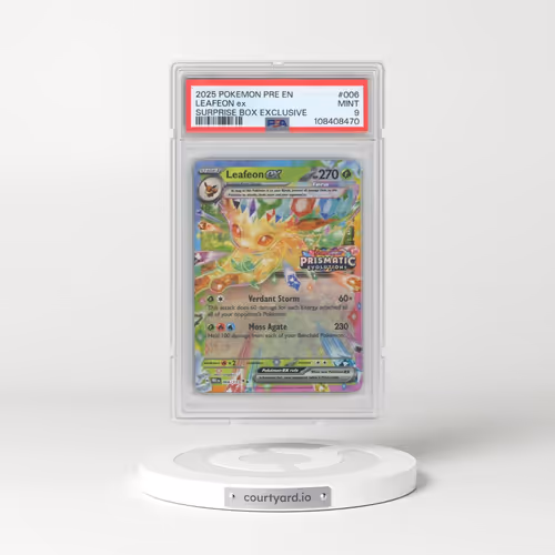 2025 Pokémon Pre EN-Prismatic Evolutions #006 Leafeon EX - Holo Surprise Box Exclusive (PSA 9 MINT)