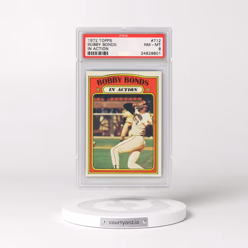 1972 Topps #712 Bobby Bonds - In Action (PSA 8 NM-MT)