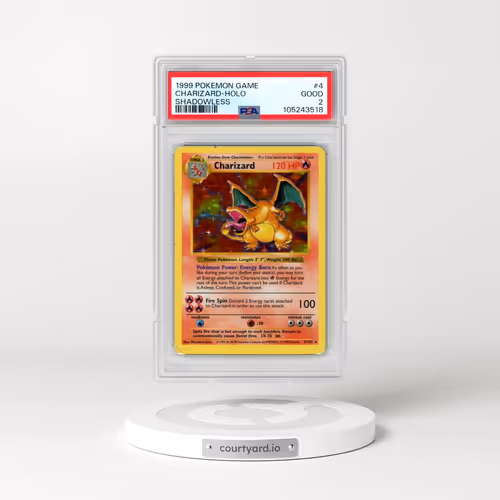 1999 Pokémon Game #4 Charizard - Holo Shadowless (PSA 2 GOOD)