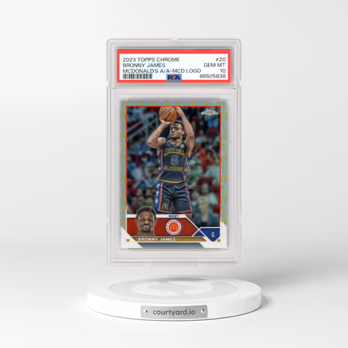 2023 Topps Chrome Mcdonald's All-American #20 Bronny James - Mcdonald's Logo Refractor (PSA 10 GEM MINT)