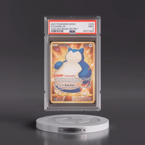 2021 Pokémon Sword & Shield Chilling Reign #224 Snorlax - Full Art Secret (PSA 9 MINT)