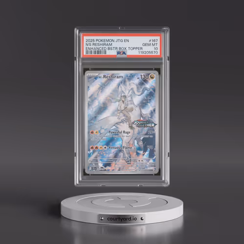 2025 Pokémon Jtg EN-Journey Together #167 N's Reshiram - Enhanced Booster Box Topper (PSA 10 GEM MIN