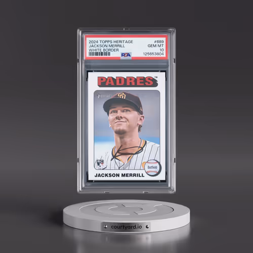 2024 Topps Heritage #689 Jackson Merrill - White Border (PSA 10 GEM MINT)